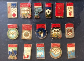 Panneaux de pins des eux Olympiques 1924-1992 Sponsor Coca-Cola